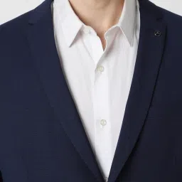 Van Heusen Navy Slim Fit Checks Blazer image 4