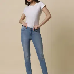 Allen Solly Blue Cotton Printed Mid Rise Jeans image 4