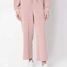 Vero Moda Pink Polyester Straight Fit Textured Trousers image 4