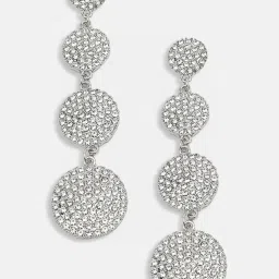 Sohi Silver Plated Party Designer Stone Dangler Earrings image 4