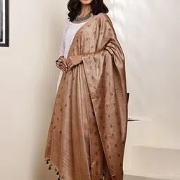 Bunkraft Geometric Woven Design Cotton Silk Dupatta image 5