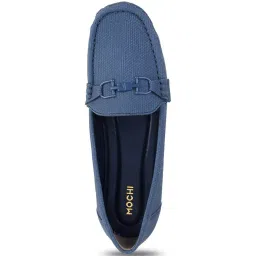 Mochi Women's Blue Casual Loafers image 4