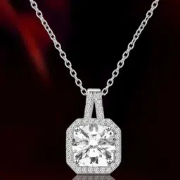 Peora Silver-Plated AD Studded White Pendant Necklace & Stud Earrings Set-image-15