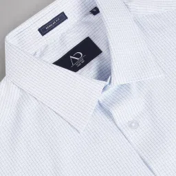 AD by Arvind Light Blue Check Regular Fit Shirt image 4