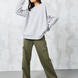 Styli Grey Cotton Printed Sweatshirt image 4