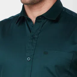 Kenneth Cole New York Dark Green Slim Fit Cotton Shirt image 4