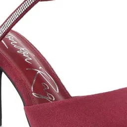 London Rag Women's Burgundy Mule Stilettos image 4