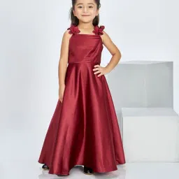 Peppermint Girls Maroon Flared Fit Party Gowns-picture-23
