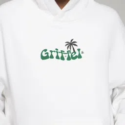 GRIFFEL White Printed Hoodie image 4