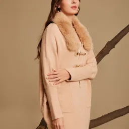 Kazo Beige Solid Overcoat image 4