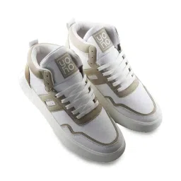Yoho Men's White & Beige Ankle High Sneakers image 4