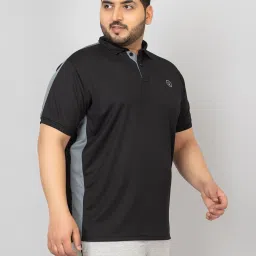 Chkokko Black Relaxed Fit Solid Polo T-Shirts image 4
