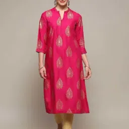 Biba Pink Printed Straight Kurta-picture-34
