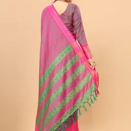 DIVASTRI Woven Design Zari Silk Cotton Ikat Saree image 3
