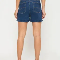 MADAME Mid Blue Solid Shorts image 2