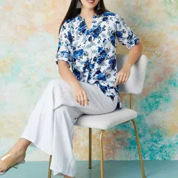 Melange by Lifestyle White Floral Kurti image 4