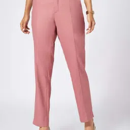 Annabelle By Pantaloons Red Polyester Slim Fit Casual Trousers-picture-27