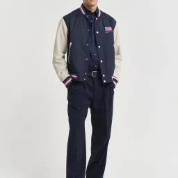 Gant Navy Blue Pure Cotton Regular Solid Shirt image 4