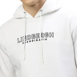 Lindbergh White Regular Fit Printed Hooded Sweatshirt image 4