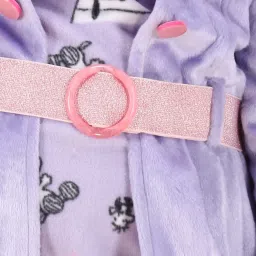 Cutecumber Girls Purple Polyester Solid Mini Dress with Blazer image 4