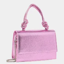 Styli Pink Textured Sling Handbag image 4