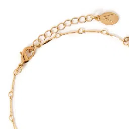 Accessorize London Gold Leaf and Pearl Charm Anklet image 4