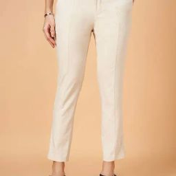 Annabelle By Pantaloons Grey Polyester Slim Fit Casual Trousers-picture-1