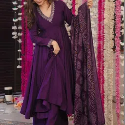 CaniBani Women Bandhani Embroidered Panelled Thread Work Kurta with Trousers & With Dupatta-picture-25