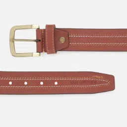 Van Heusen Brown Leather Waist Belt for Men image 4