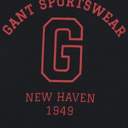 GANT Boys Typography Printed Navy Round Neck Cotton T-shirt image 4