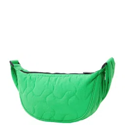 Accessorize London Green Fabric Quilted Sling Handbag image 4
