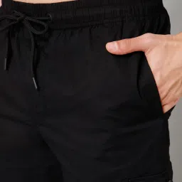Cantabil Black Regular Fit Cargo Trackpants image 4