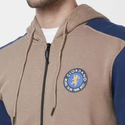 Giordano Fired Brick Regular Fit Colour Block Hooded Sweatshirt image 4