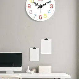 Random Multicolor Plastic Round Wall Clock image 2