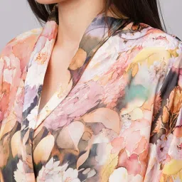 Drape in Vogue Nude Floral Pyjama Sets image 4