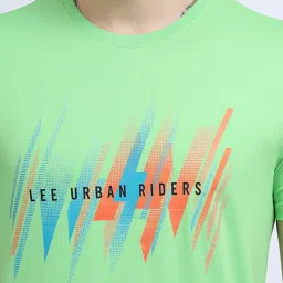 Lee Green Slim Fit Graphic Print Crew T-Shirt image 4