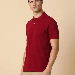 Allen Solly Red Cotton Regular Fit Polo T-Shirt image 3
