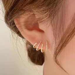 Vembley Gold-Plated Cubic Zirconia Alloy Studs image 4