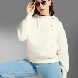High Star Off White Cotton Regular Fit Hoodie-image-4