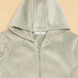 Pantaloons Junior Girls Sage Green Solid Full Sleeves Coats & Jackets image 4