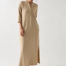 FEMMELLA Mandarin Collar Sheath Maxi Dress-image-47