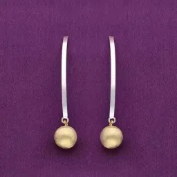 Kai Jewel Sterling Silver Gold Shiny Spheres Drop Earrings for Women-image-19