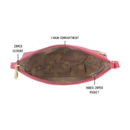 Baggit Pink Solid Large Cross Body Bag image 4