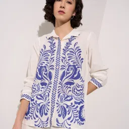 Akkriti By Pantaloons Blue Regular Fit Printed Tunic image 4