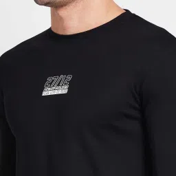 Being Human Black Regular Fit Printed Crew T-Shirt image 4