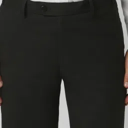 Peter England Black Slim Fit Trousers image 4