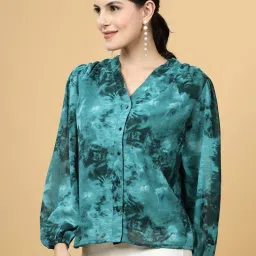 Melon By plusS Green Printed Top image 4