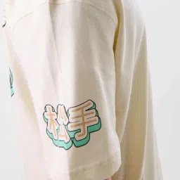 The Souled Store Originals Beige Graphic Print Oversized Furious Dragon Polo T-Shirt image 4