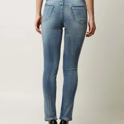 Miss Chase Light Blue Regular Length Light Wash Twill Tape Detailing Denim Stretchable Jeans image 4