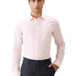 Park Avenue Red Pure Cotton Slim Fit Self Design Formal Shirt-picture-22